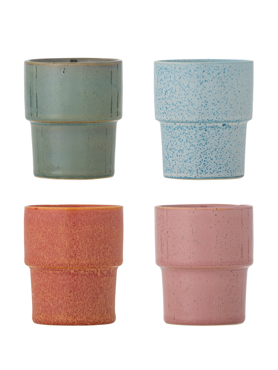 
Handgefertigter Becher „Ewan“, 4er-Set