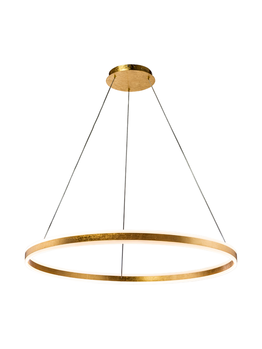 
LED Design Pendellampe „Helia“ - Blattgold-Finsih / Ø 50 cm