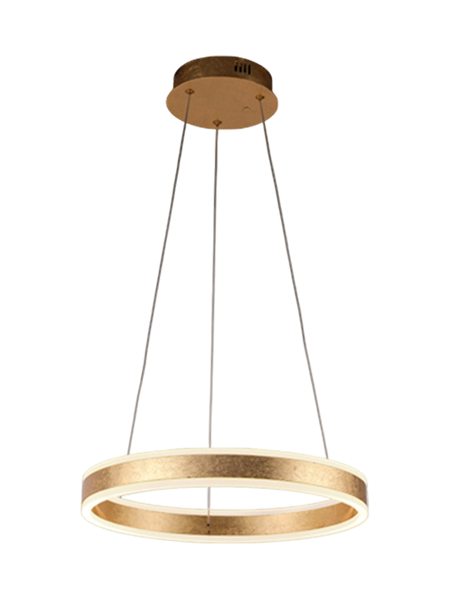 
LED Design Pendellampe „Helia“ - Blattgold-Finsih / Ø 50 cm