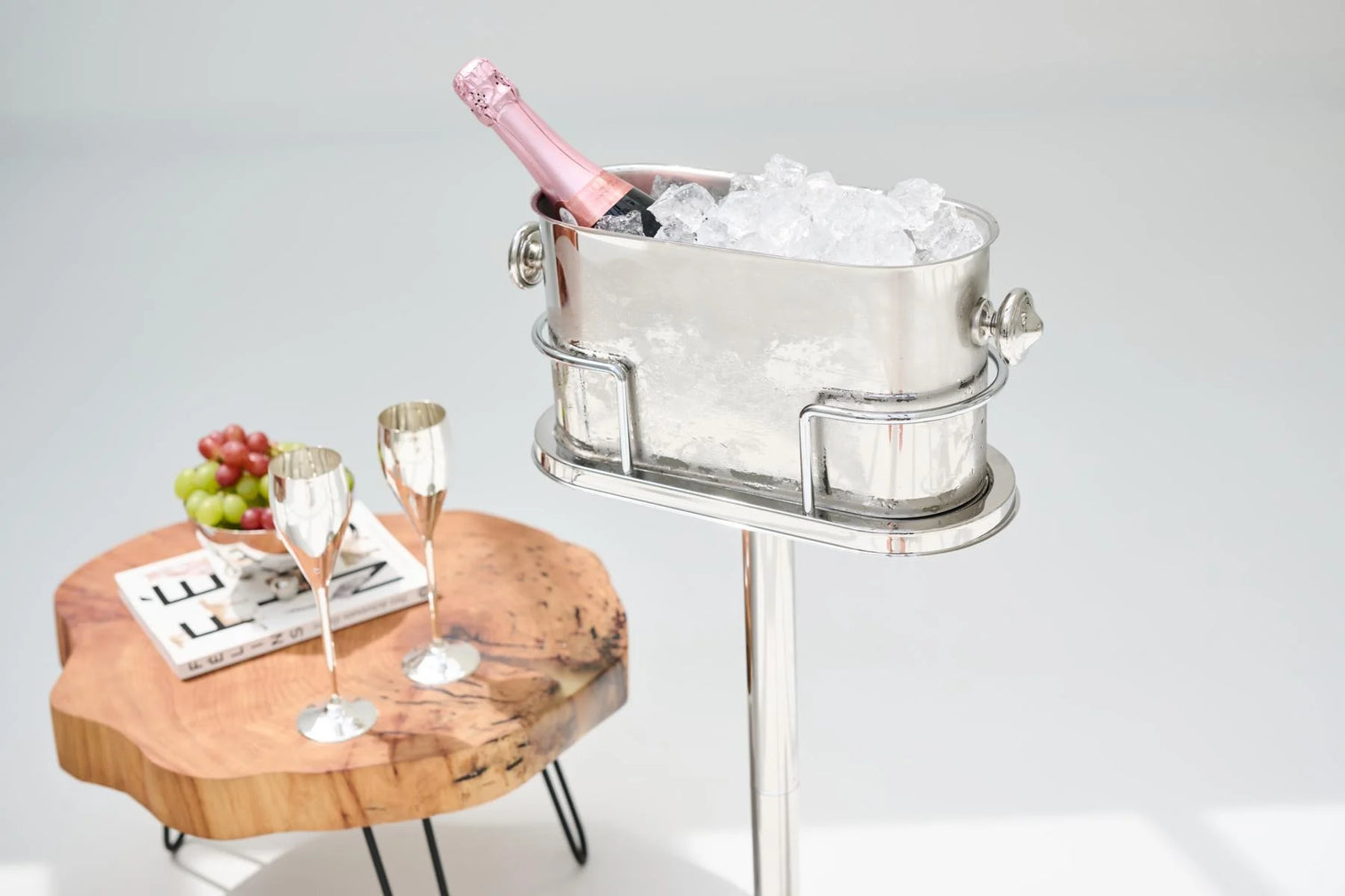 
Premium sparkling wine and wine cooler "Leo" including stand - high-gloss polished stainless steel