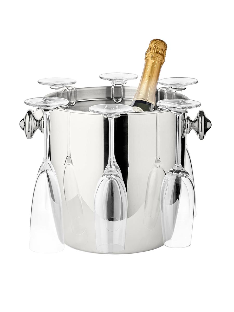 
Premium Champagne Cooler "Geneva" including Stand - High-Gloss Polished Stainless Steel