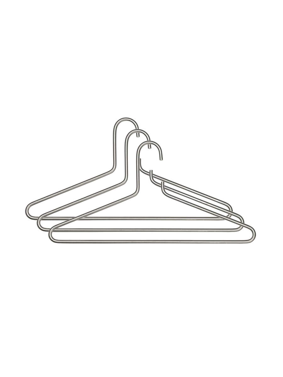 
Design Metall-Kleiderbügel „Senza“, 3er-Set - Edelstahl