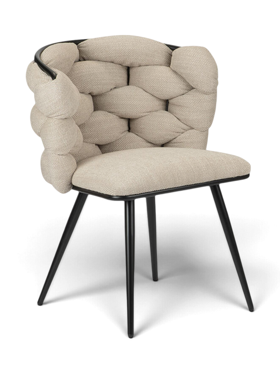 
Sedia di design «Rock» con rivestimento in ciniglia - Beige chiaro - Chenille Beige chiaro
