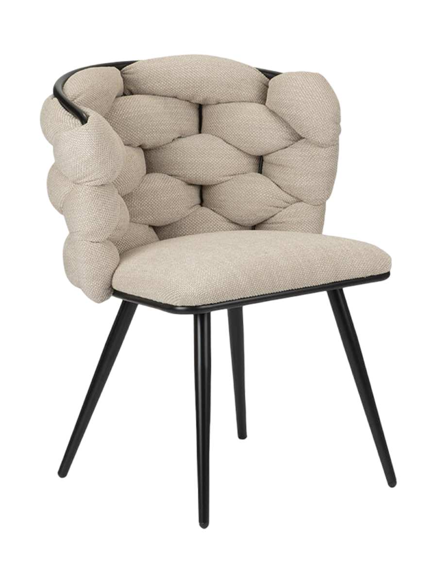
Designerstuhl „Rock“ mit Chenille Bezug - Light Beige - Chenille Light Beige