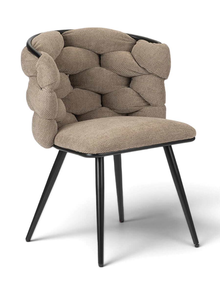 
Sedia di design «Rock» con rivestimento in ciniglia - Beige - Chenille Beige