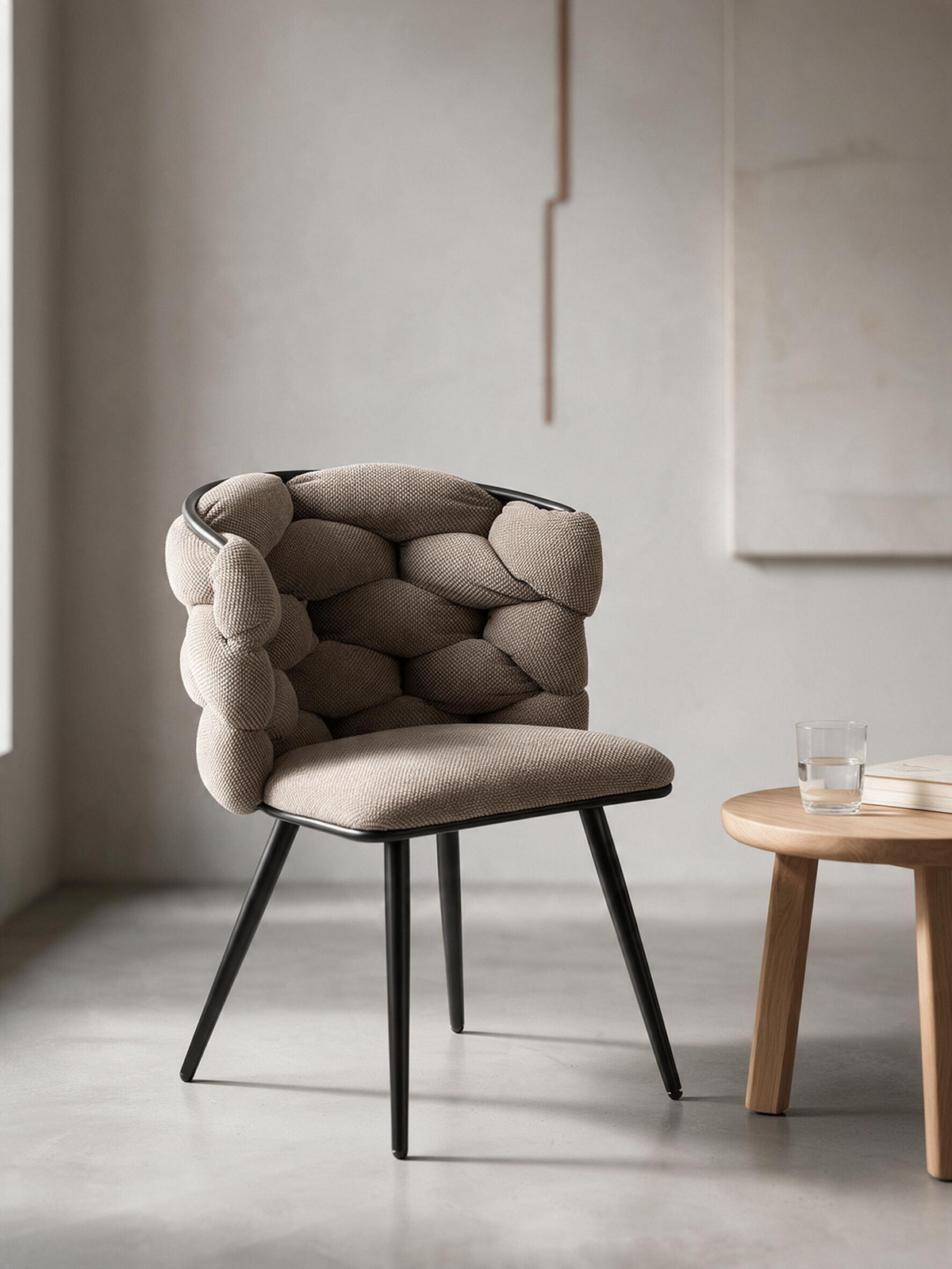 
Sedia di design «Rock» con rivestimento in ciniglia - Beige - Chenille Beige