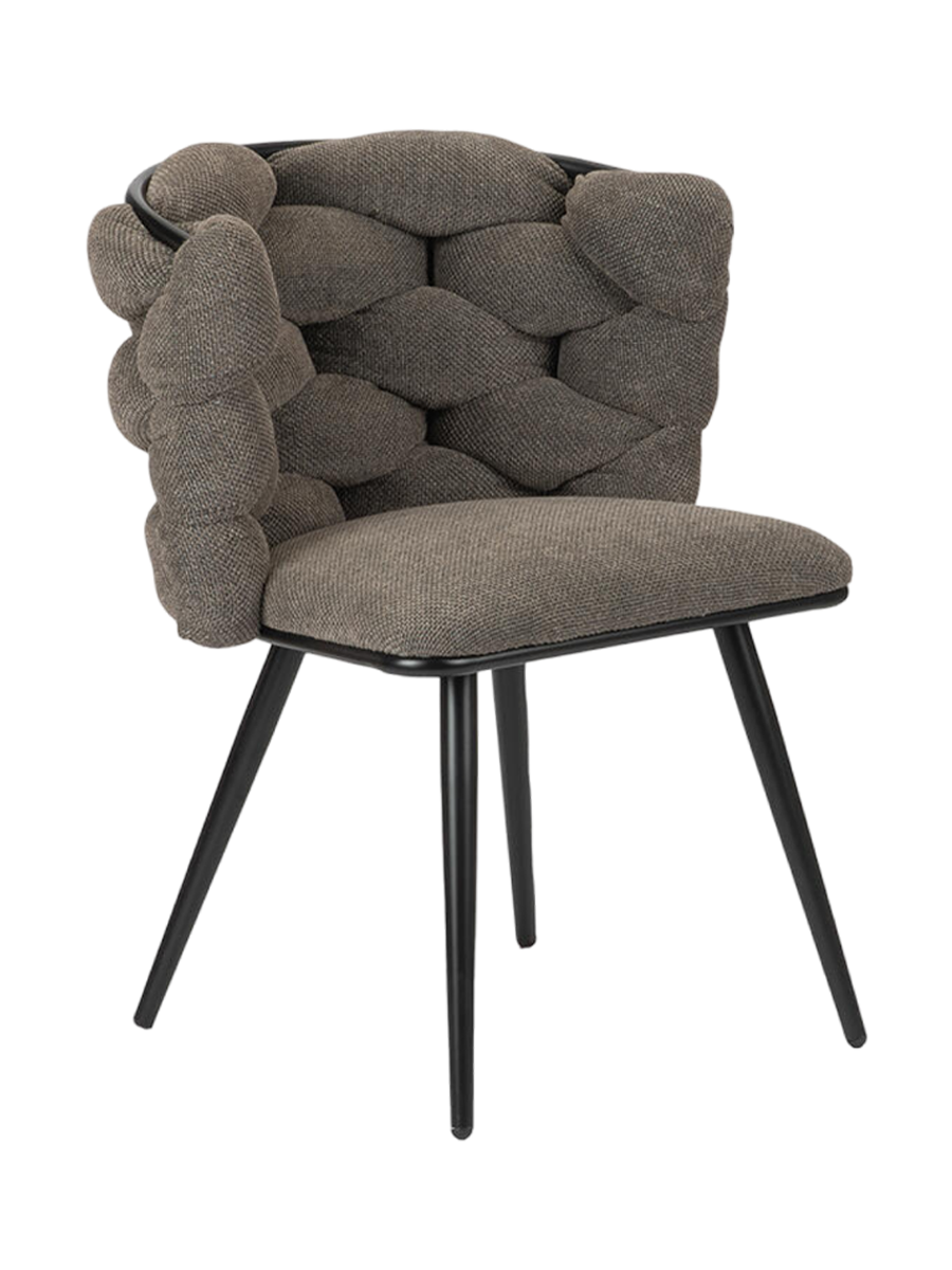 
Designerstuhl „Rock“ mit Chenille Bezug - Taupe - Chenille Light Taupe