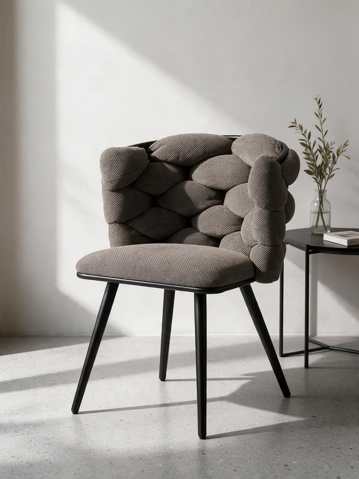 
Sedia di design «Rock» con rivestimento in ciniglia - Tortora - Chenille Beige talpa chiaro