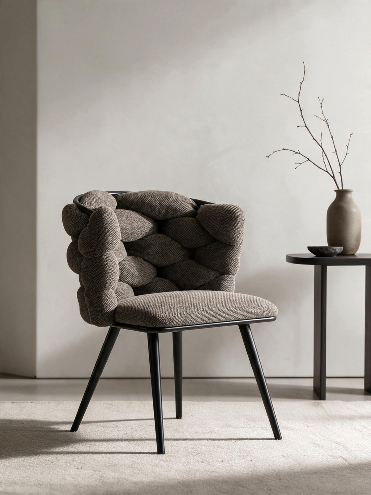 
Sedia di design «Rock» con rivestimento in ciniglia - Tortora - Chenille Beige talpa chiaro
