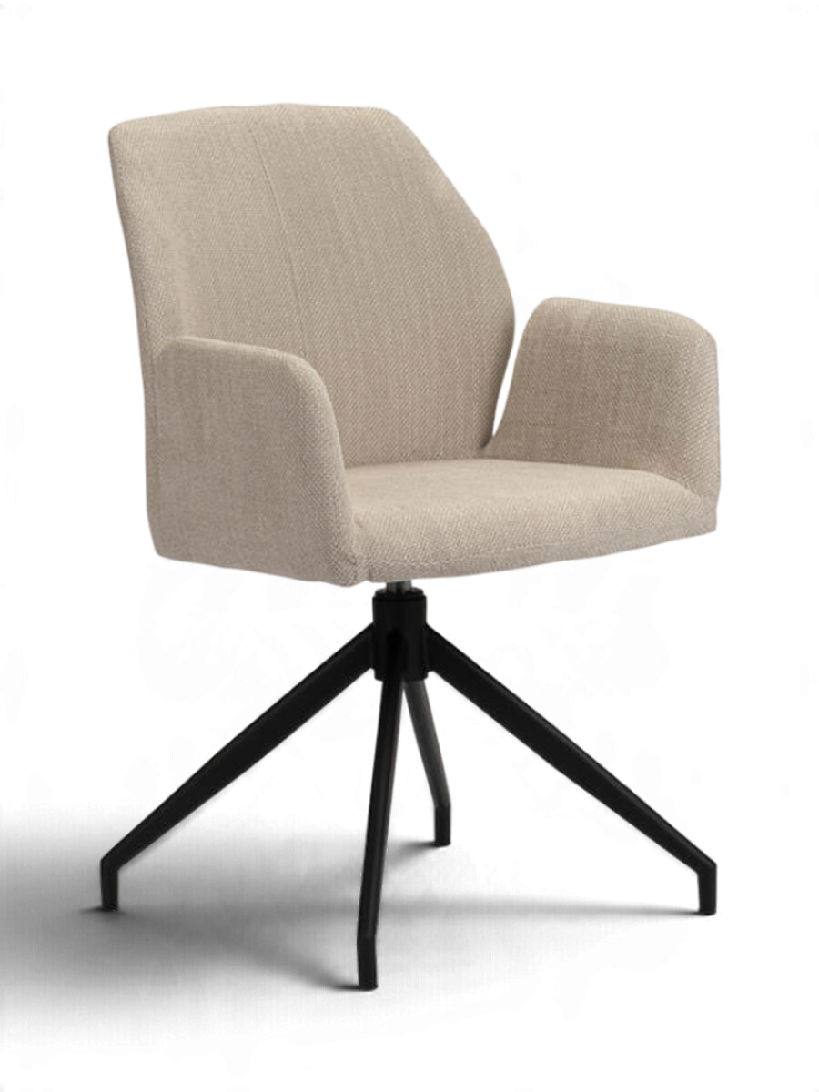 
Sedia girevole di design „Storm“ con braccioli - Beige