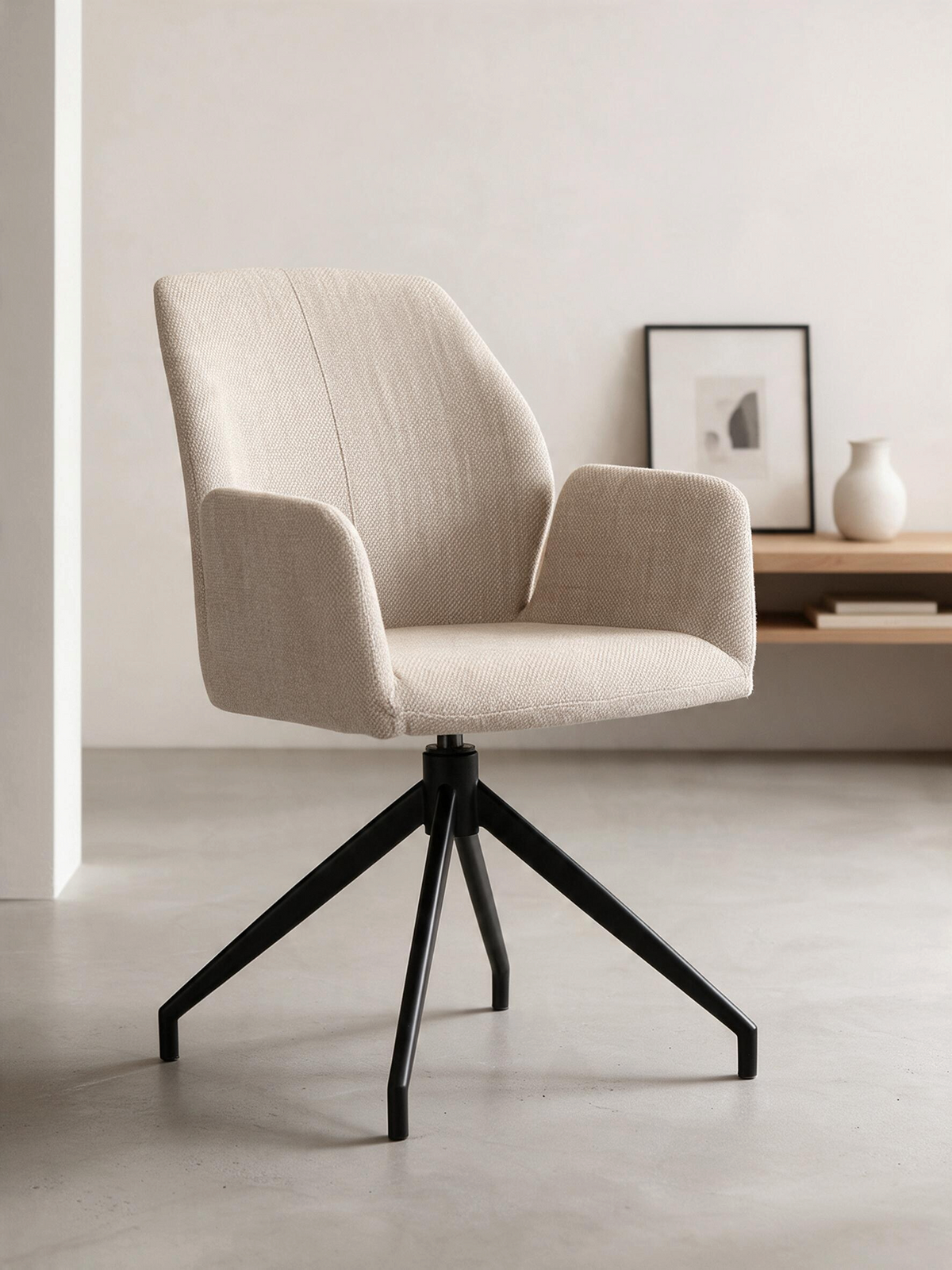 
Sedia girevole di design „Storm“ con braccioli - Beige
