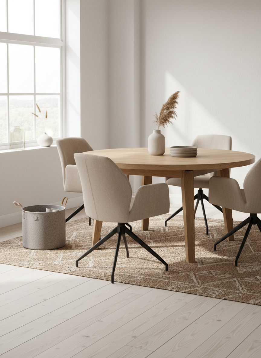 
Drehbarer Design Stuhl „Storm“ mit Armlehnen - Beige