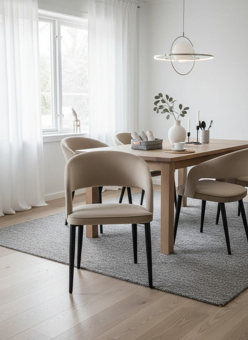 
Design Stuhl „Tusk“ mit Armlehnen - Sand