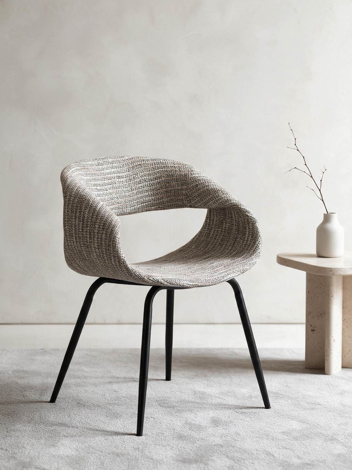 
Sedia di design „Whale“ con braccioli - Cocco Beige
