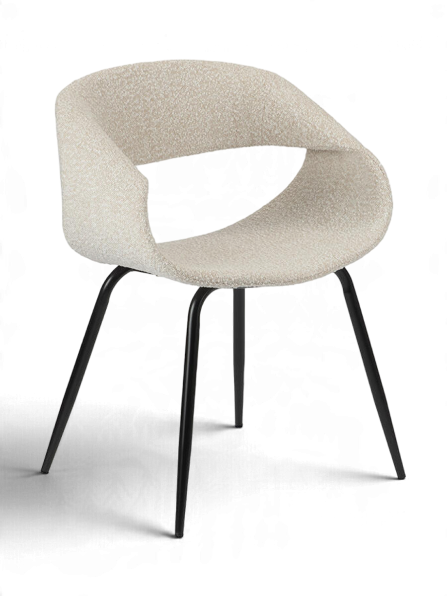 
Sedia di design „Whale“ con braccioli - Perla bianca