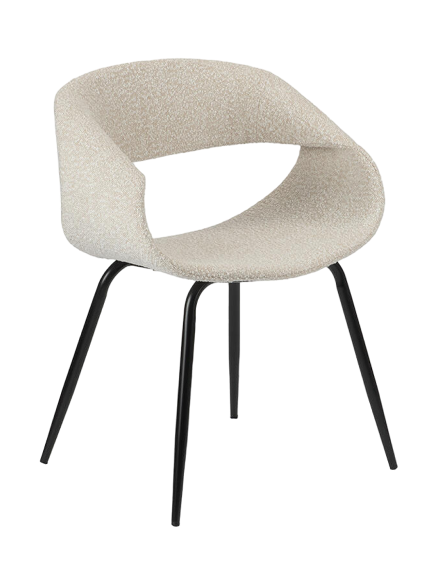 
"Whale" Designer Chair with Armrests - White Pearl