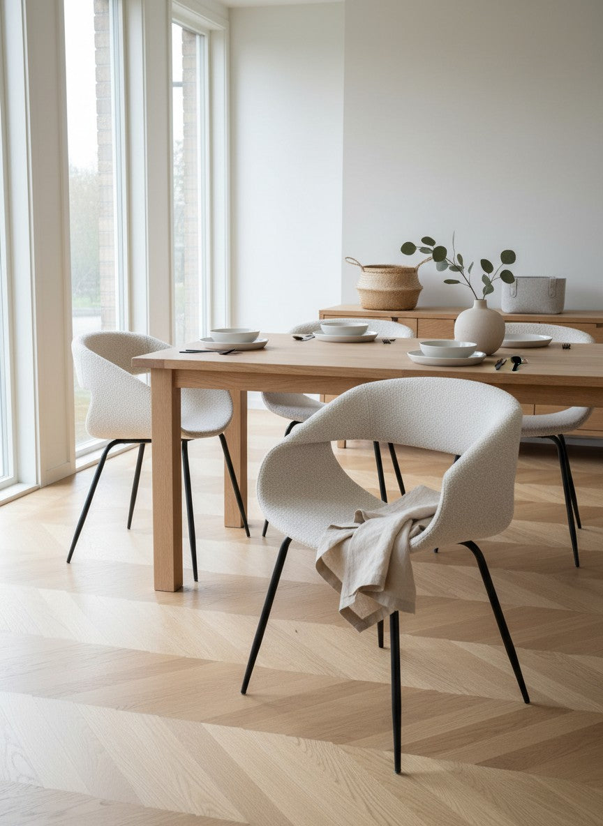 
"Whale" Designer Chair with Armrests - White Pearl