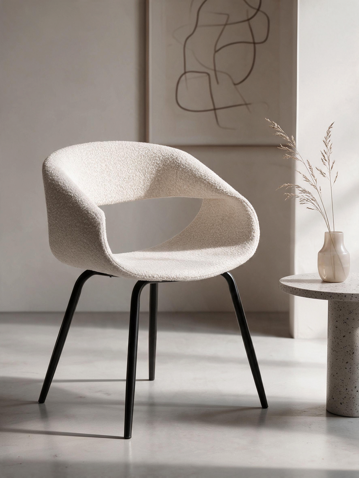 
Sedia di design „Whale“ con braccioli - Perla bianca