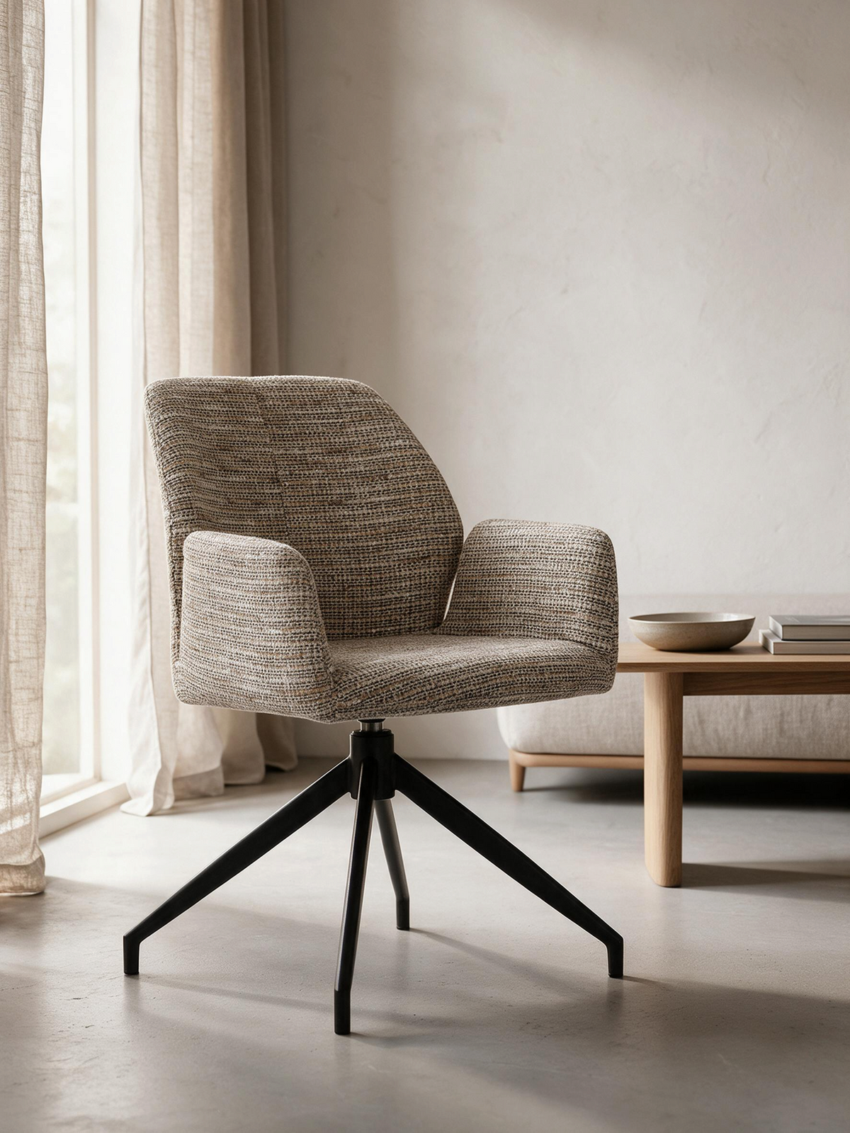
Sedia girevole di design „Storm“ con braccioli - Coco