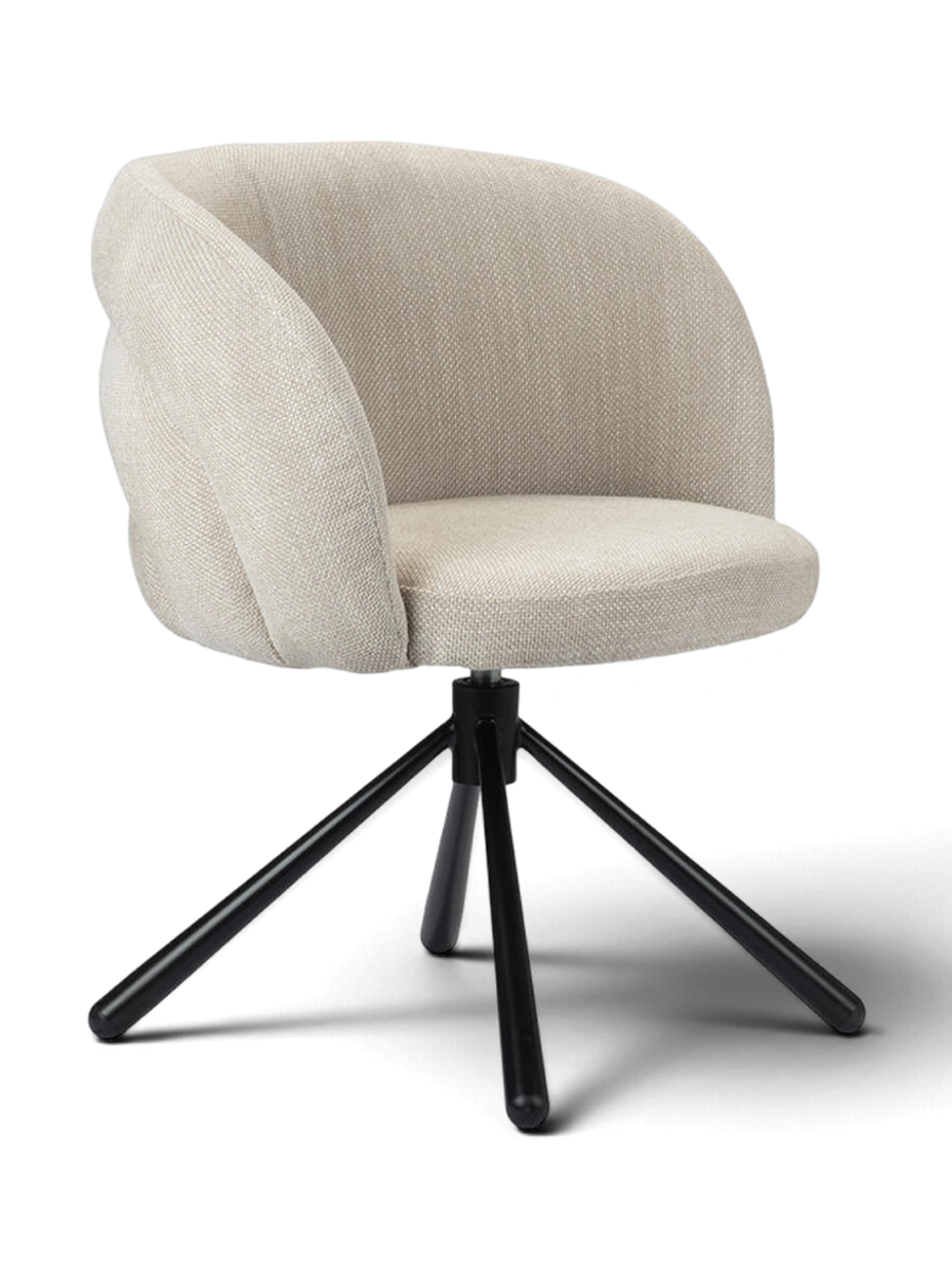 
Sedia girevole di design «Pebble» con braccioli - Beige chiaro