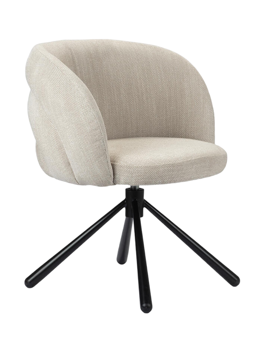 
Drehbarer Design Stuhl „Pebble“ mit Armlehnen - Beige hell