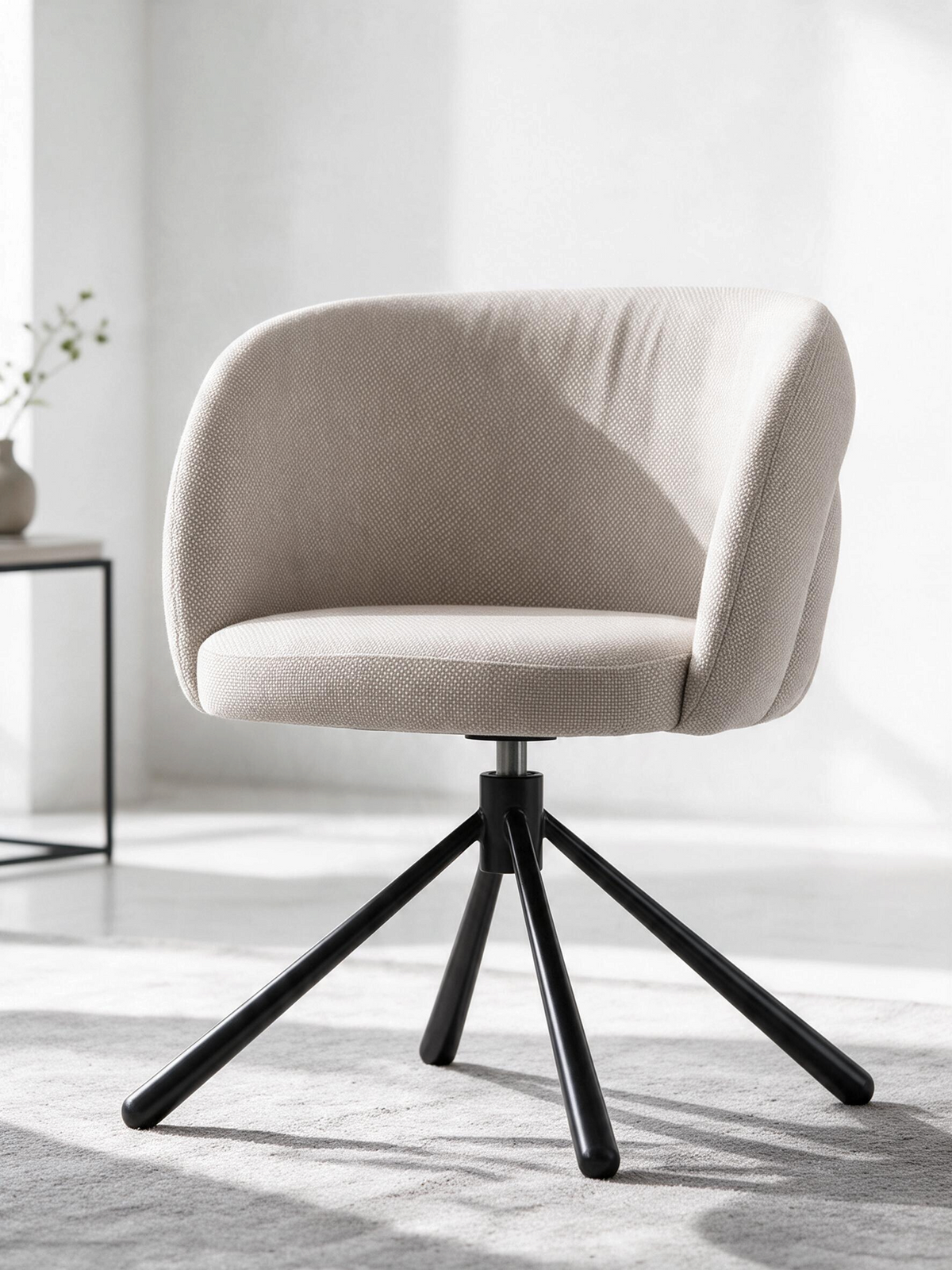 
Sedia girevole di design «Pebble» con braccioli - Beige chiaro