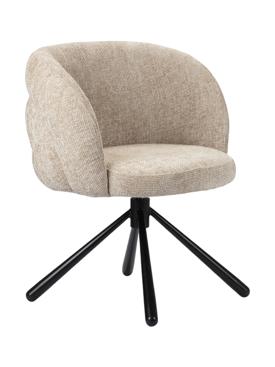 
Drehbarer Design Stuhl „Pebble“ mit Armlehnen - Latte