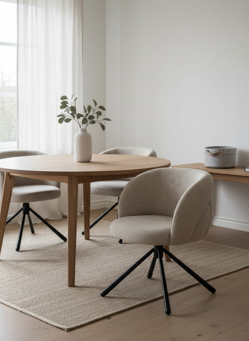 
Drehbarer Design Stuhl „Pebble“ mit Armlehnen - Latte