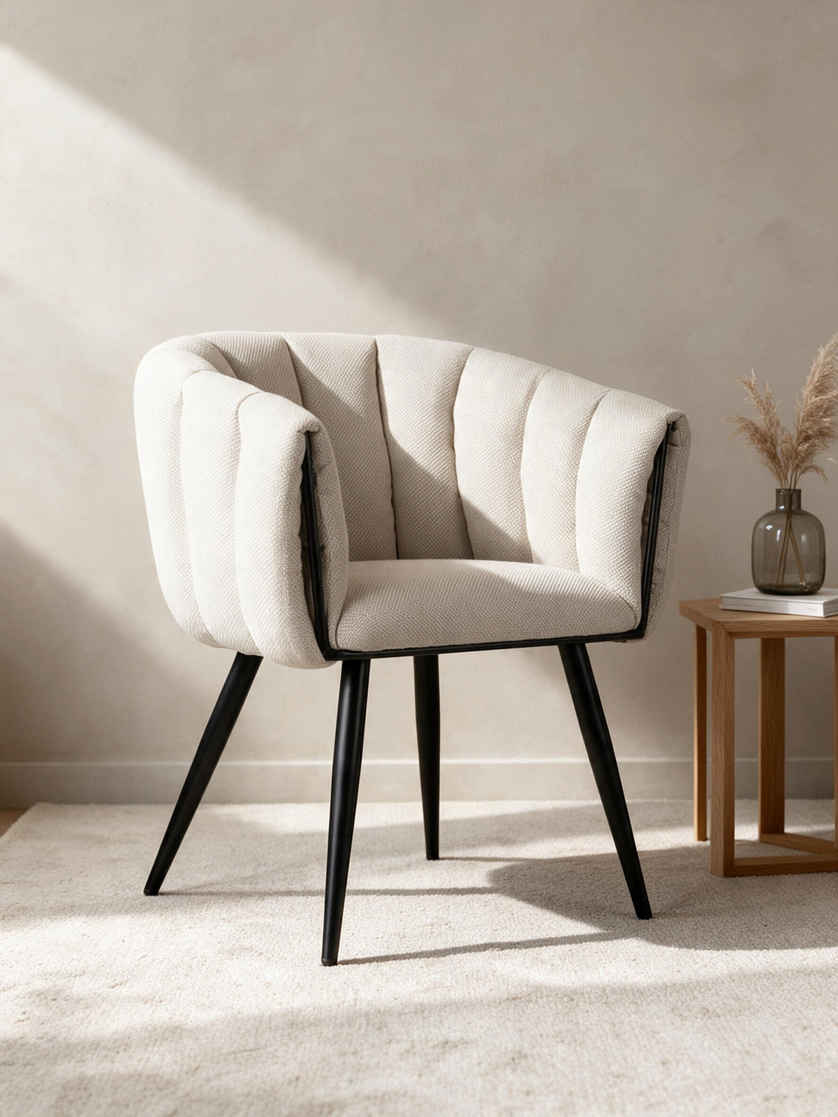 
Sedia di design «Breeze» con braccioli - Beige
