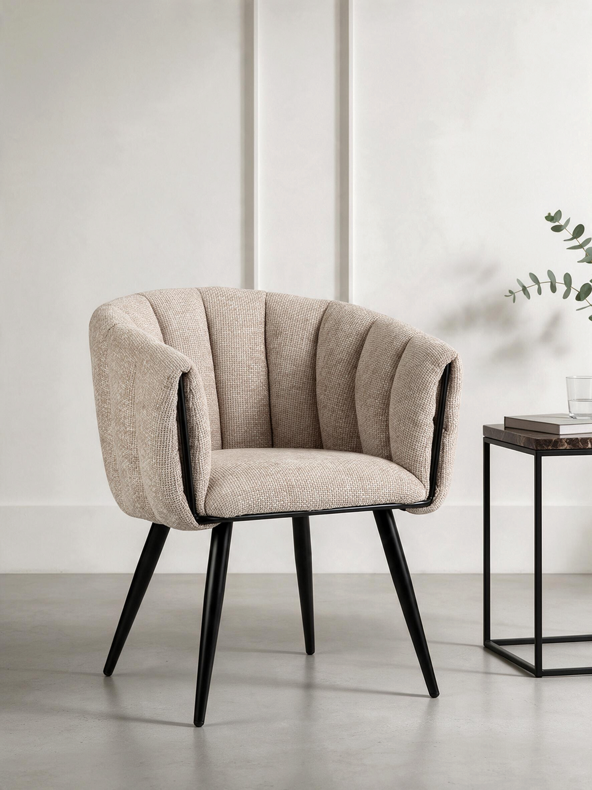 
Sedia di design «Breeze» con braccioli - Latte