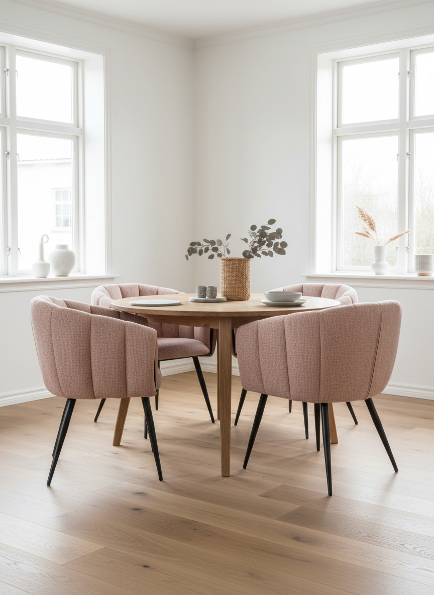 
Design Stuhl „Breeze“ mit Armlehnen - Pastellrosa
