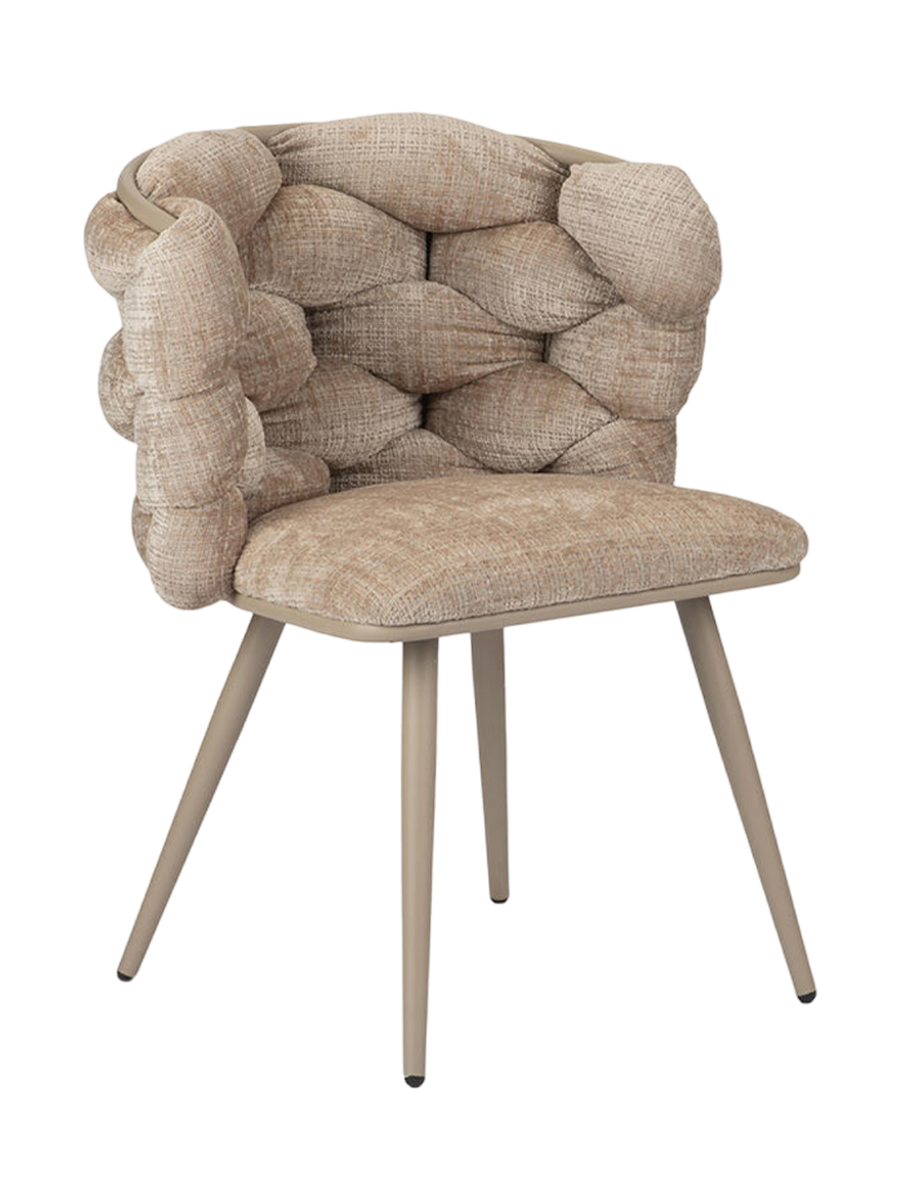 
Designerstuhl „Rock“ mit Samtbezug – Cream - Samttbezug Cream