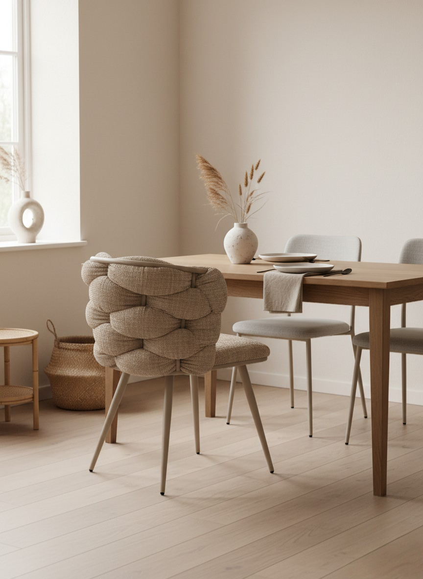 
Designerstuhl „Rock“ mit Samtbezug – Cream - Samttbezug Cream