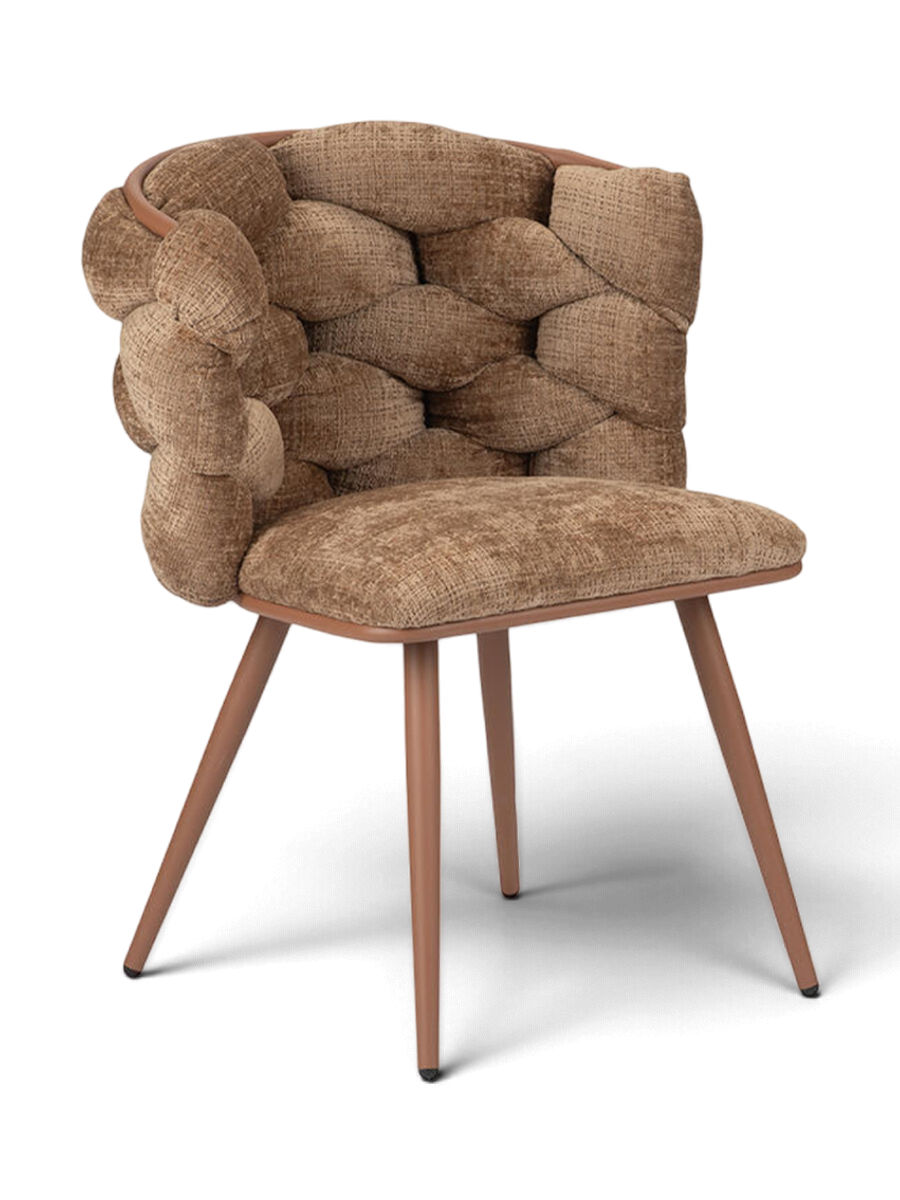 
Sedia di design «Rock» con rivestimento in velluto – Caramello - Rivestimento in velluto Caramel