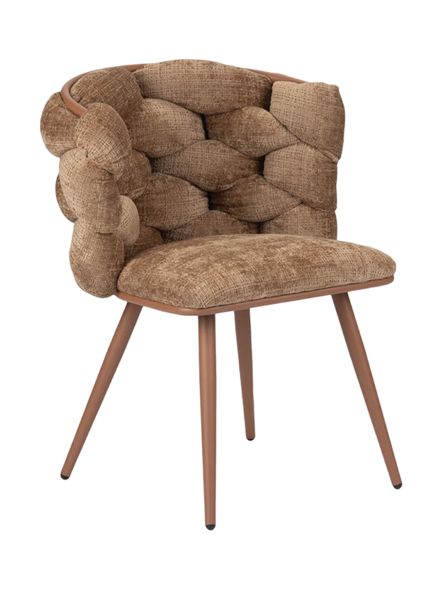 
Designerstuhl „Rock“ mit Samtbezug – Caramel - Samtbezug Caramel