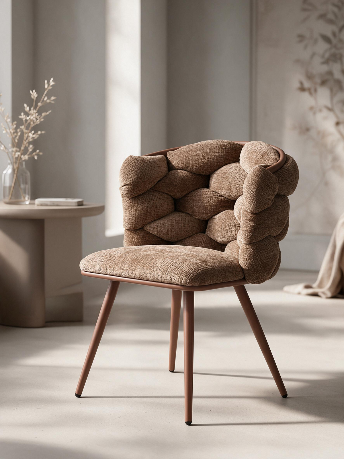 
Sedia di design «Rock» con rivestimento in velluto – Caramello - Rivestimento in velluto Caramel