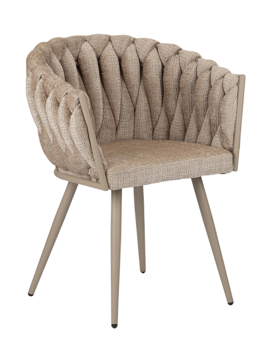 
Designer Armchair "Wave" - Structural fabric Sand