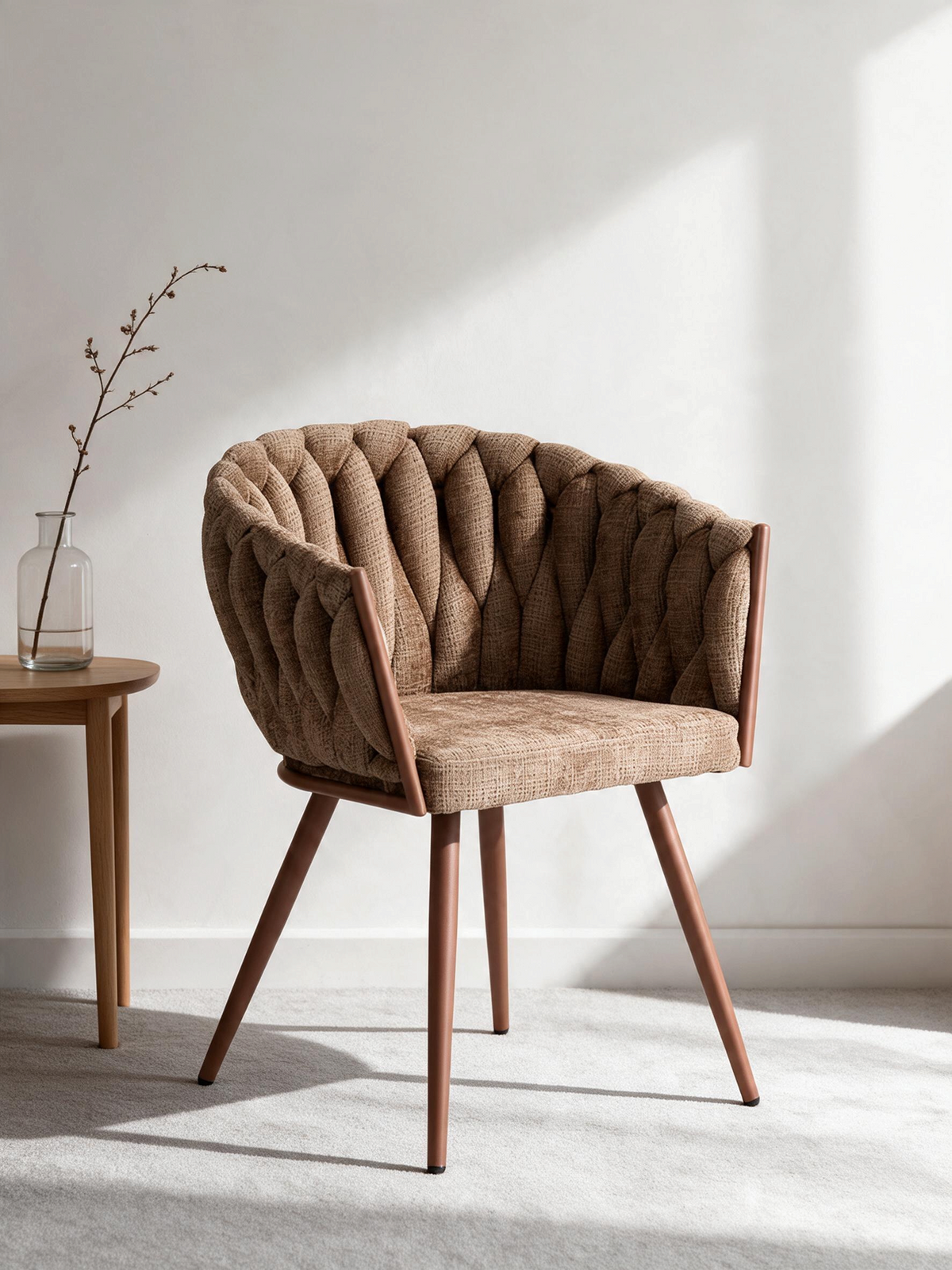 
Poltrona di design „Wave“ - Tessuto strutturato Caramel