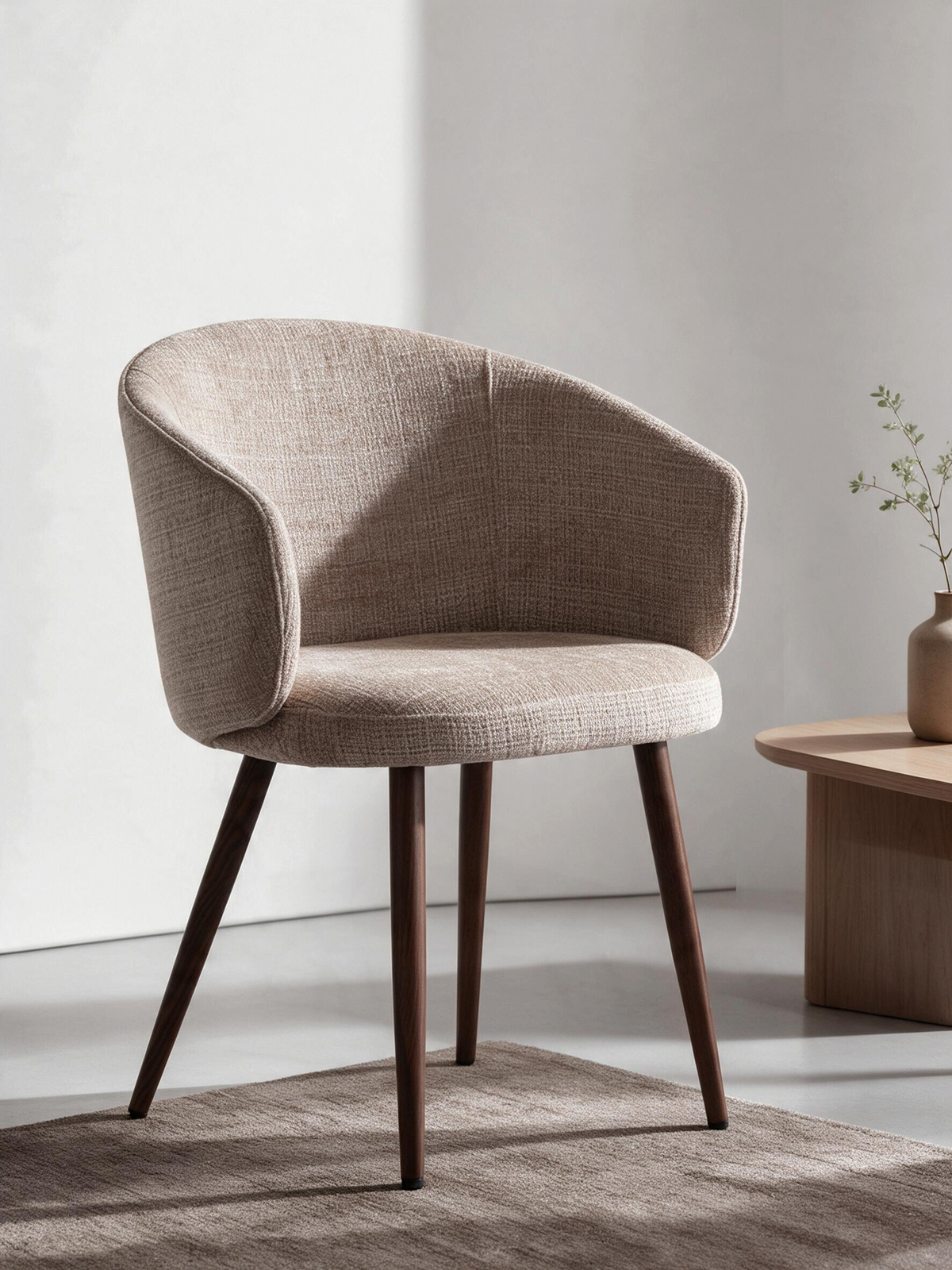 
Sedia di design «Luna» con braccioli - Crema