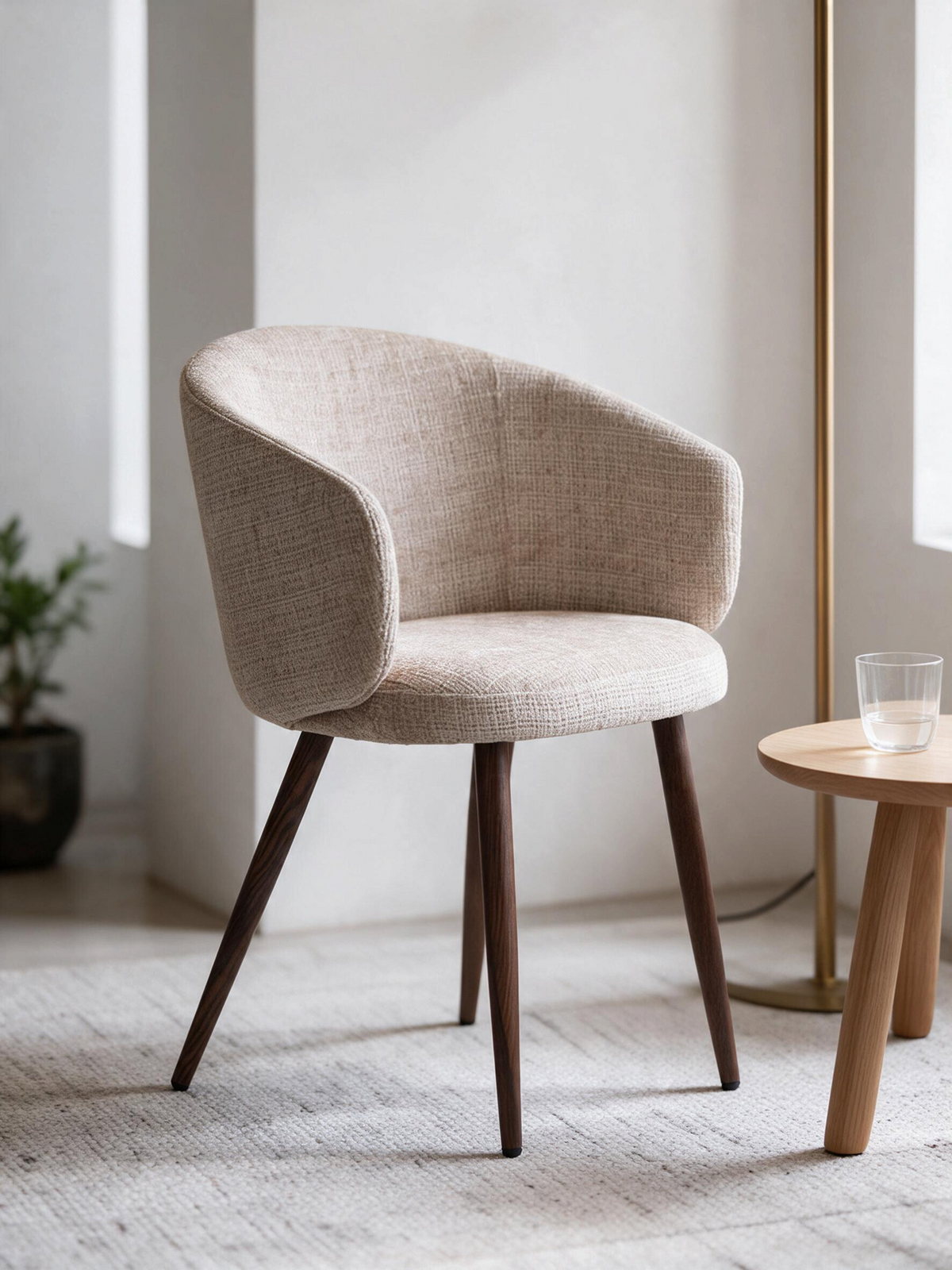 
Sedia di design «Luna» con braccioli - Crema