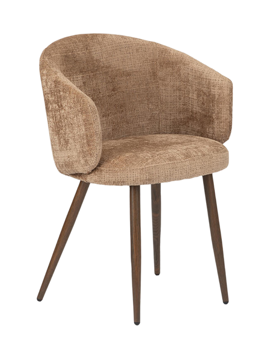 
"Luna" Designer Chair with Armrests - Caramel