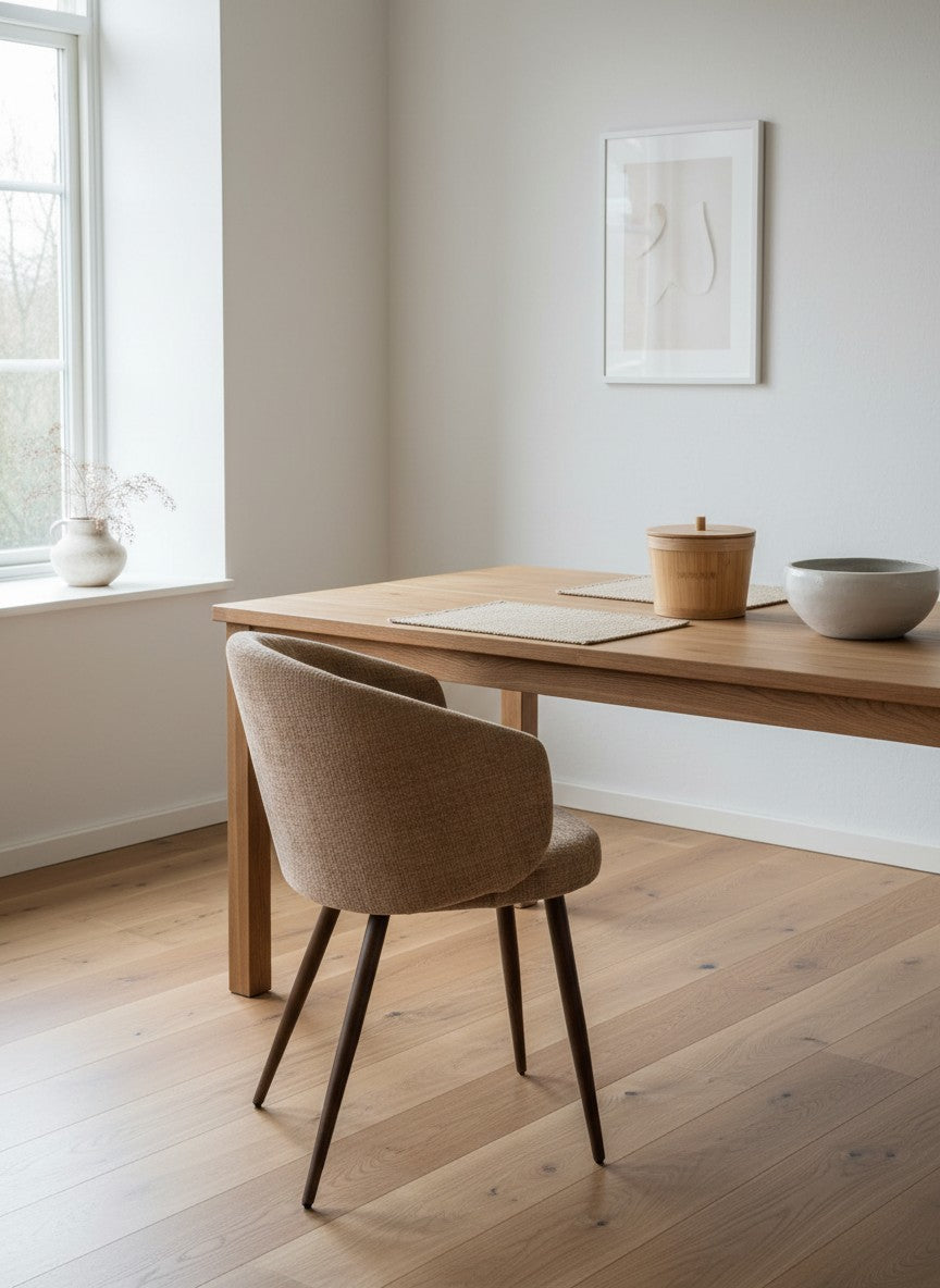 
"Luna" Designer Chair with Armrests - Caramel