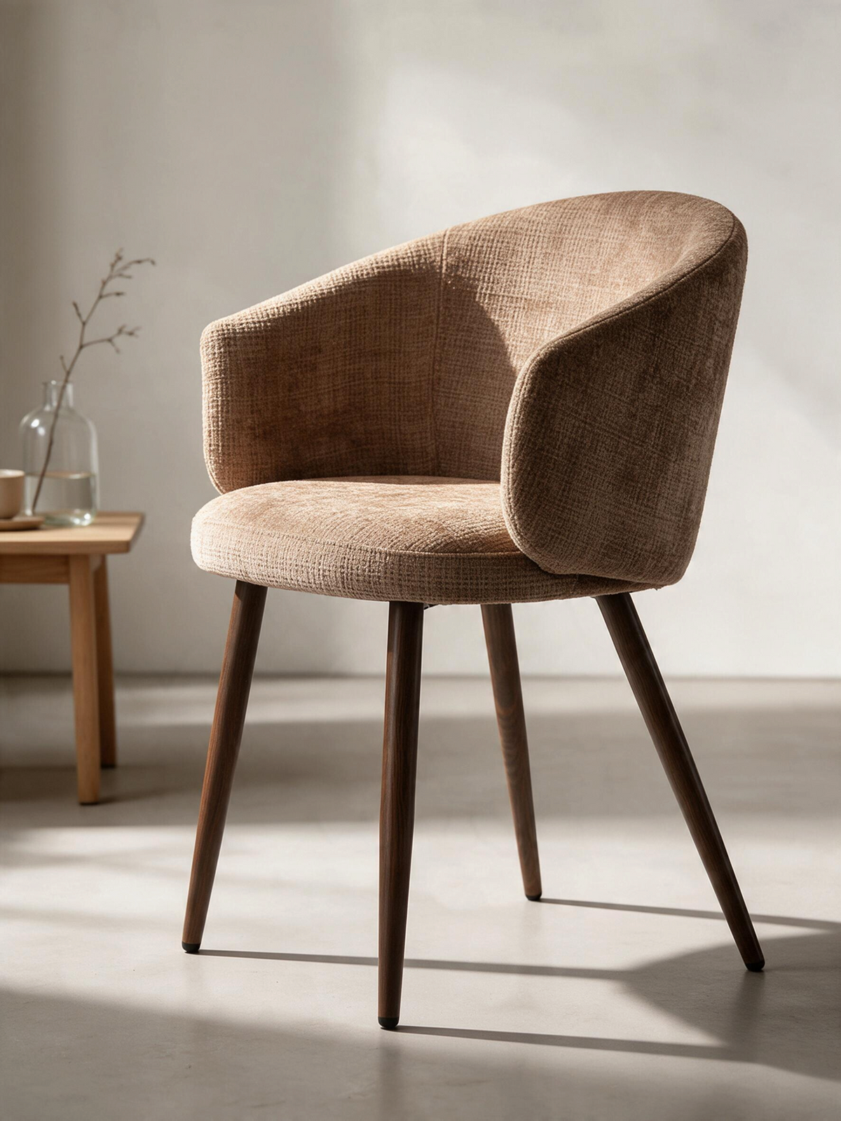 
Sedia di design «Luna» con braccioli - Caramello