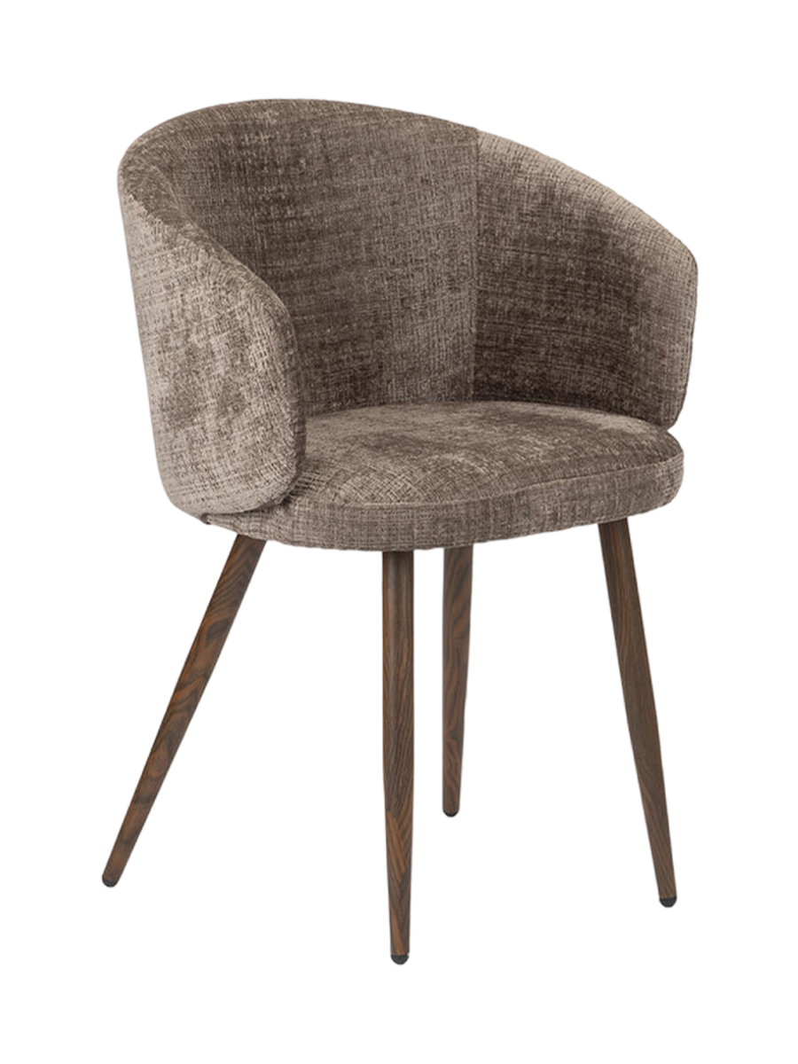 
"Luna" Designer Chair with Armrests - Mink