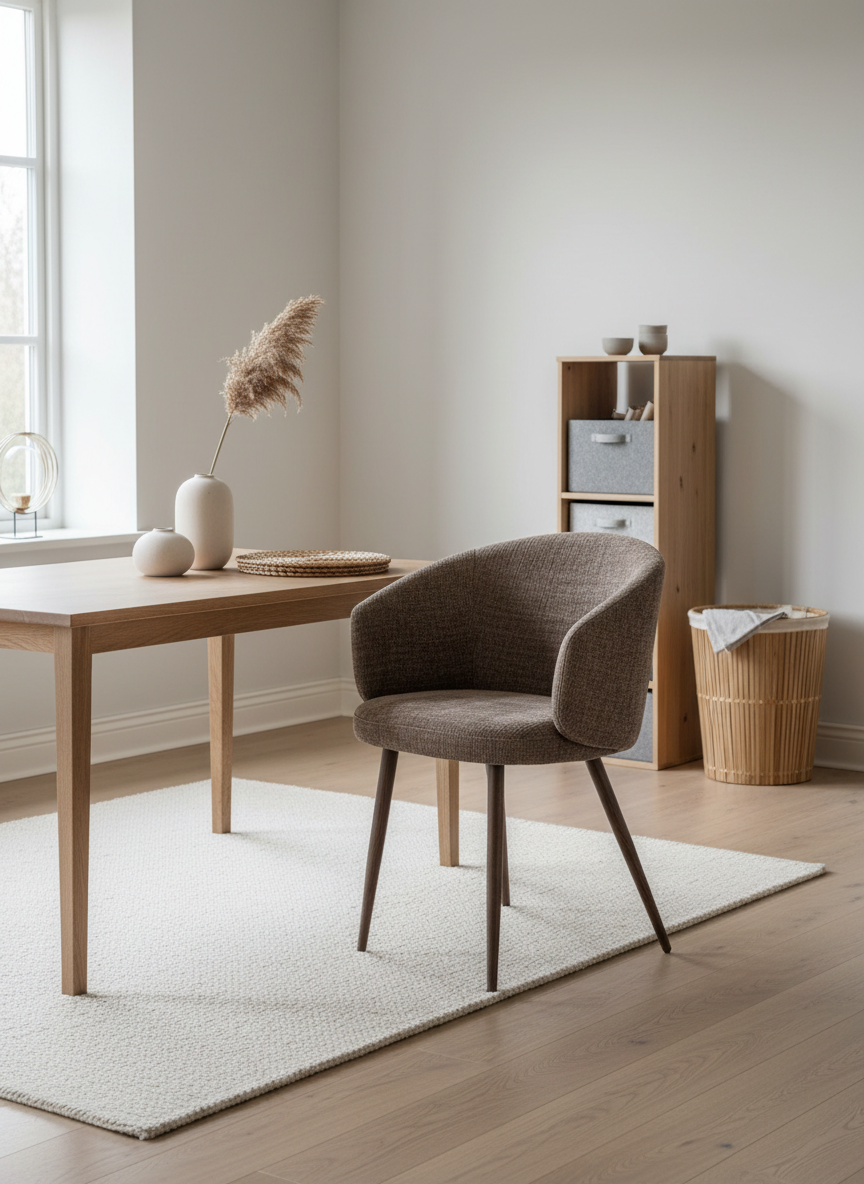 
"Luna" Designer Chair with Armrests - Mink