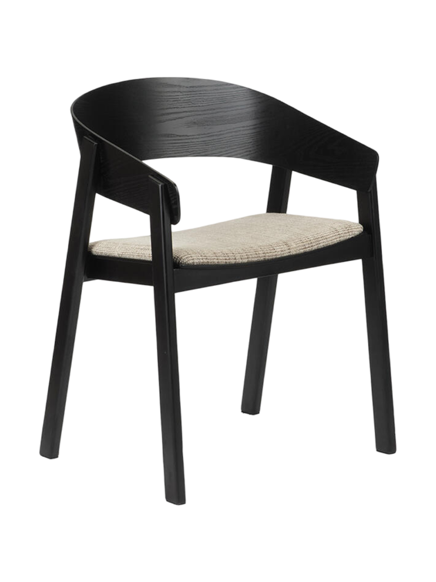 
Massivholz Design Esszimmerstuhl „Edo“ - Schwarz