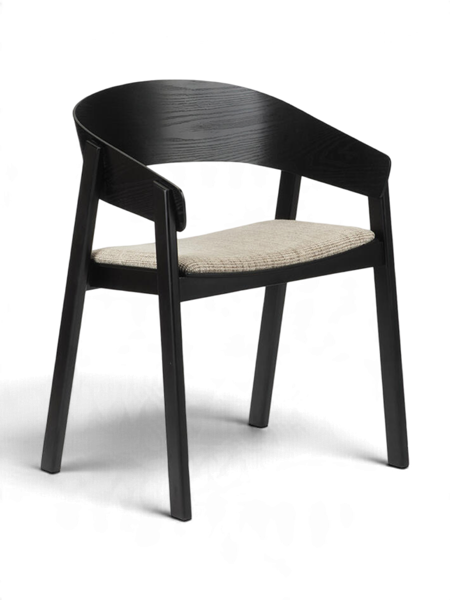 
Sedia da pranzo di design in legno massello „Edo“ - Nero