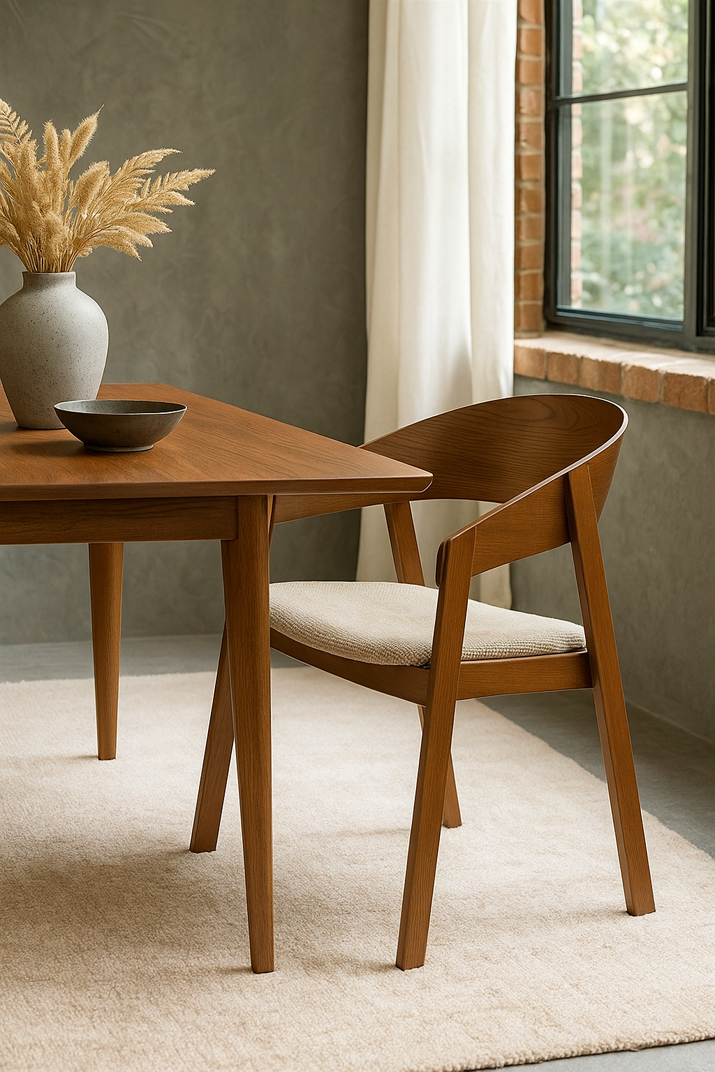 
Massivholz Design Esszimmerstuhl „Edo“ - Braun