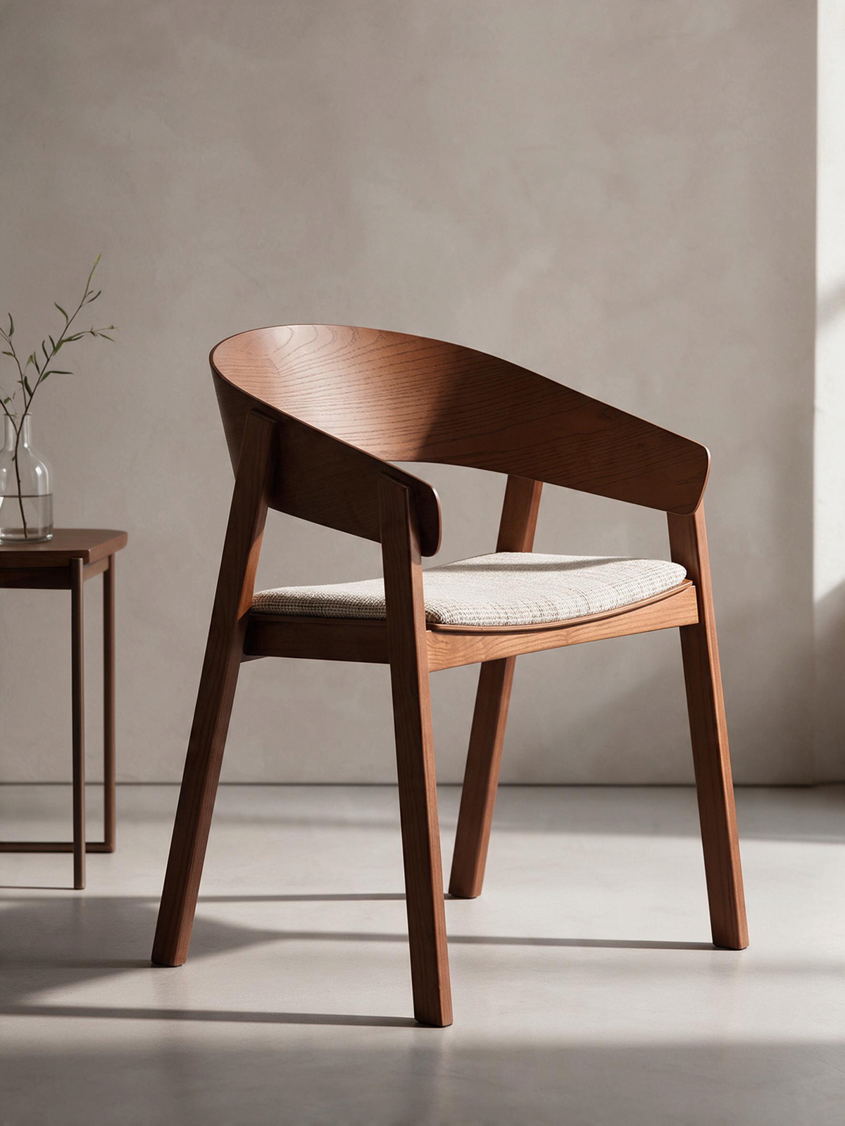 
Sedia da pranzo di design in legno massello „Edo“ - Braun