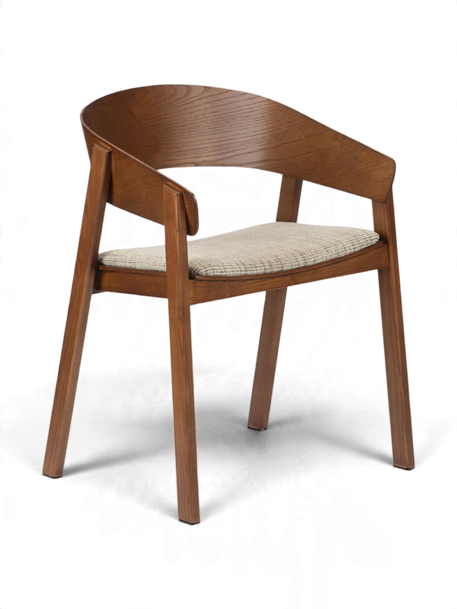 
Sedia da pranzo di design in legno massello „Edo“ - Braun